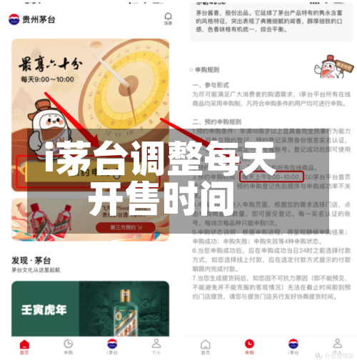 i茅台调整每天
开售时间